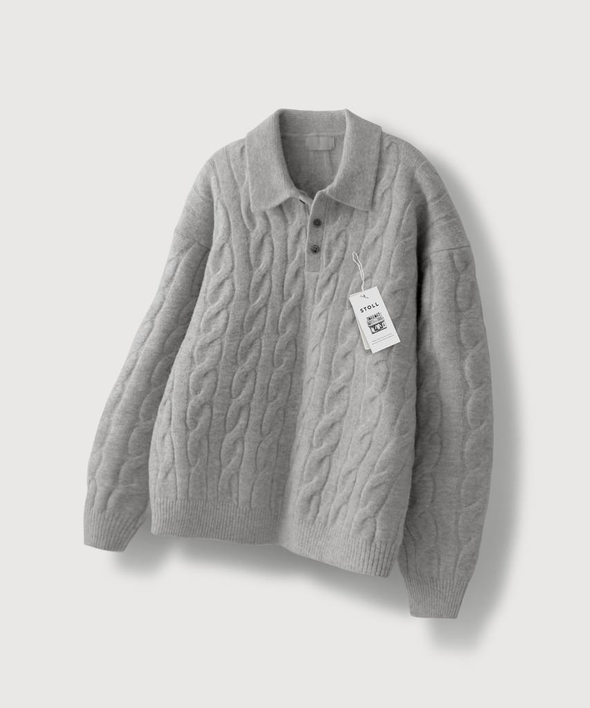MOOD INSIDE Heavy Steady Cable Collar Knit_4 Colors