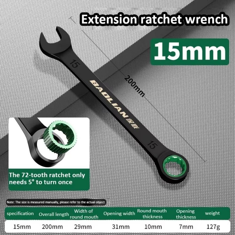 Portable 6-19MM Combination Wrench Open-end Dual-purpose Ratchet Spanner Manual Spanners Car Repair Tool