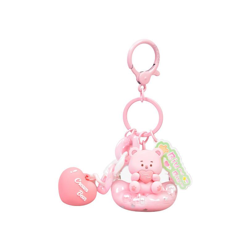 And Fun Adorable Cream Bear Sofa Keyring Colorful Acrylic Keychain For Gifts