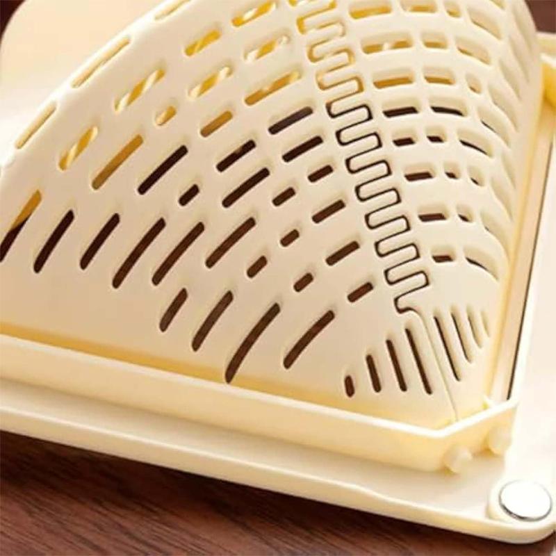Triangular Draining Basket for Sink Magnetic Corner Sink Strainer with Twist-Open Bottom Kitchen Filter Rack Sink Corner Rack