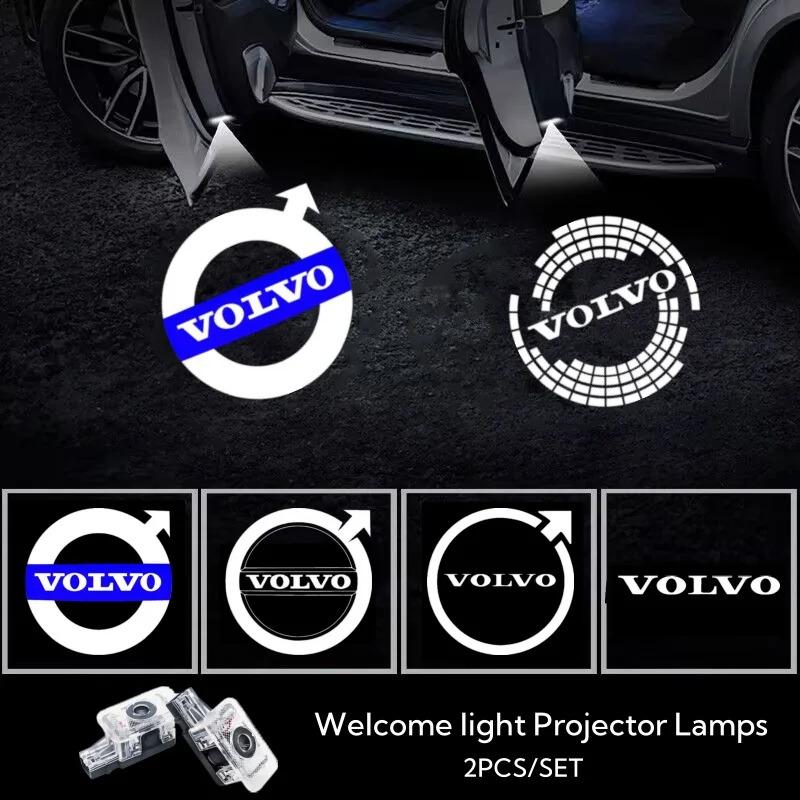 2 Stück Auto Tür Emblem LED Licht Willkommensleuchte Kabelloser Laser Projektor für Volvo XC40 XC90 V40 V90 V60 XC60 S80 S60 S90 V70 XC70