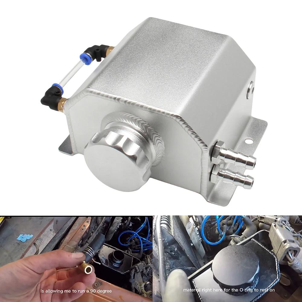 1L Alloy Aluminium Engine Oil Pot Universal Oil Catch Breather Tank Radiator Coolant Overflow Bottle Car Parts Tool Accessories