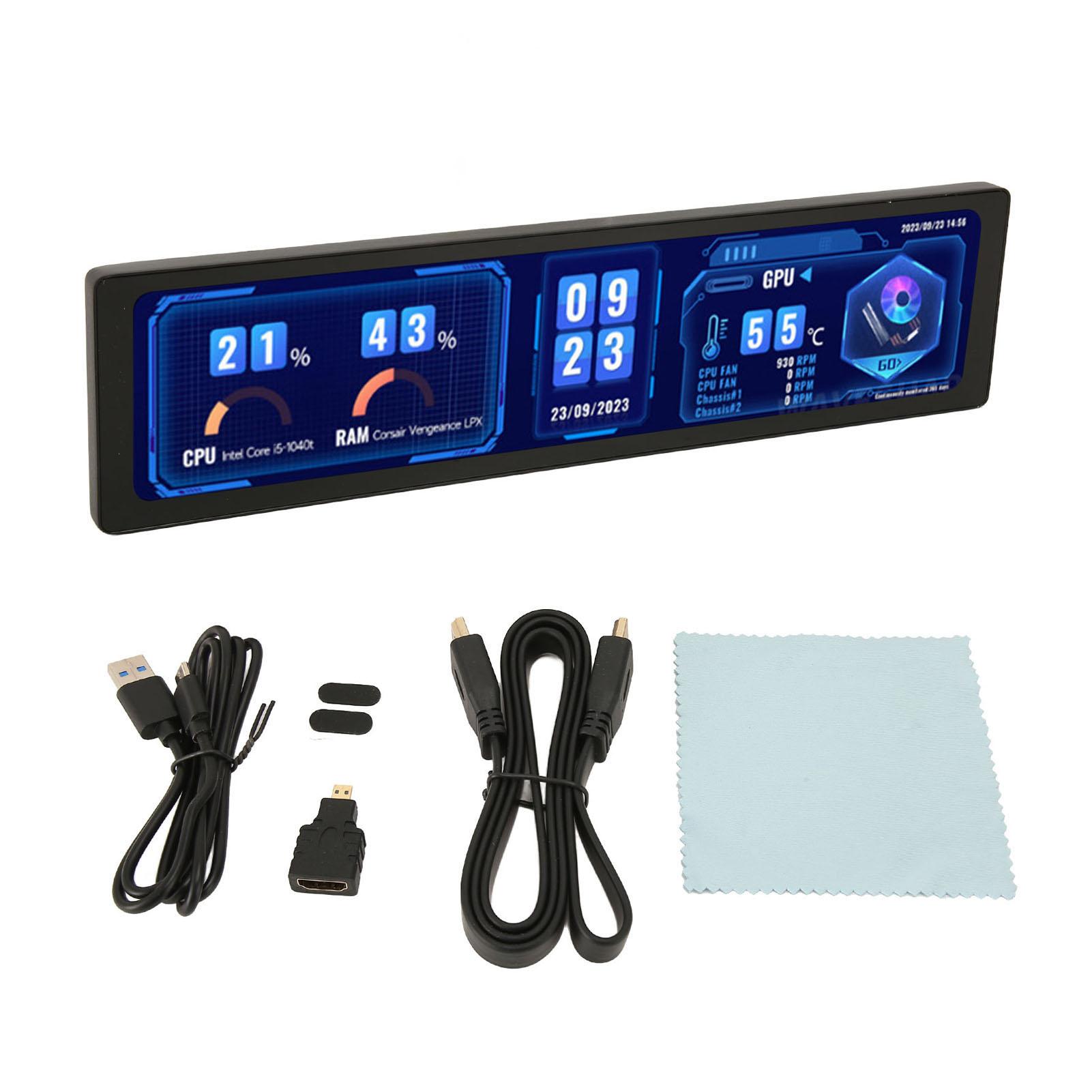 

11,9-дюймовый IPS-дисплей 320x1480 HD Мультимедийный интерфейс Корпус из цинкового сплава Боковой монитор с динамиком