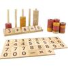 Xylolin Montessori Toys for Toddlers, Wooden Math Number Blocks Counting and Manipulative Toys, Basic Math Game Preschool Learning Educational