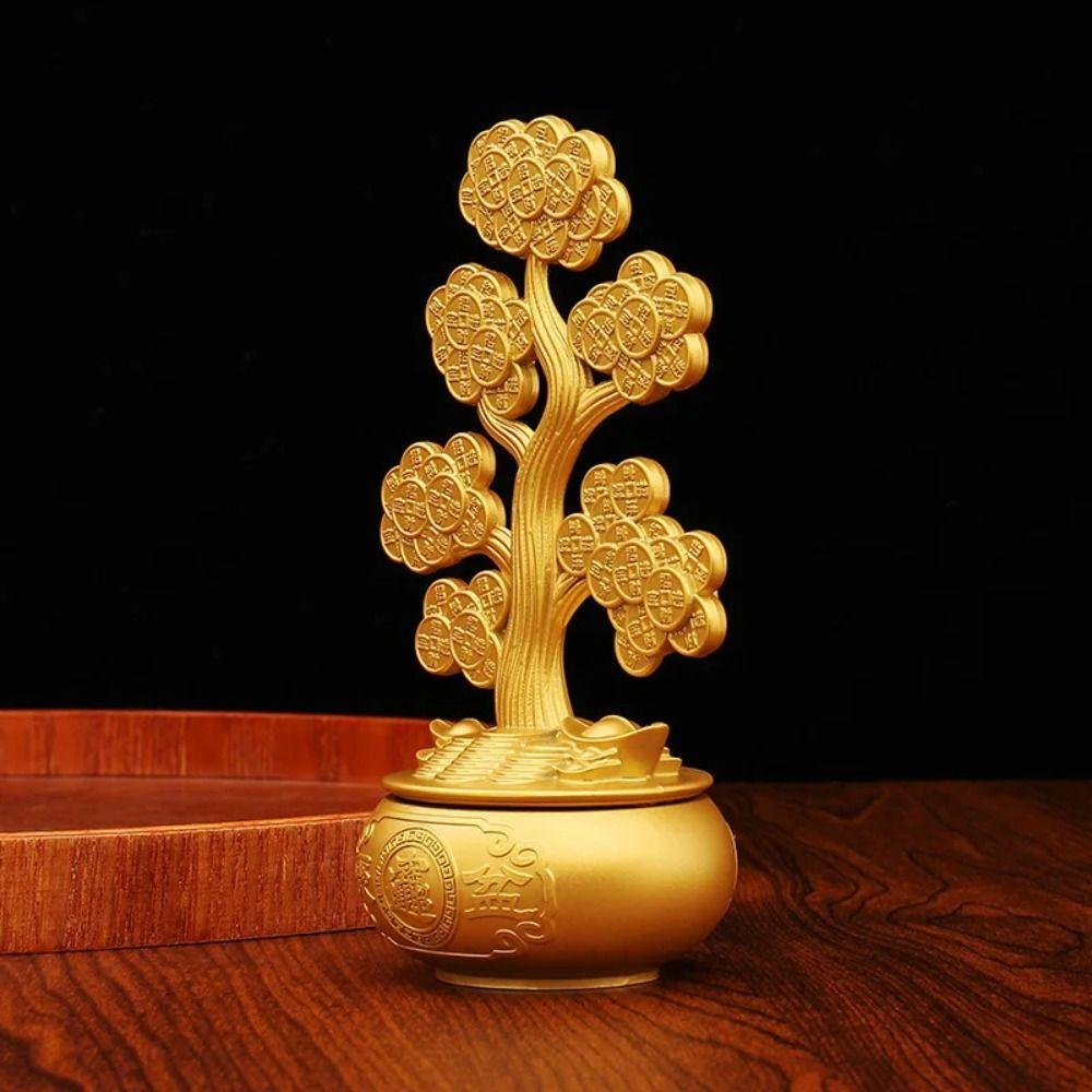 Creative Alloy Windmill Rotating Ornament Crafts Gold Good Luck Home Decor Artificial Lucky Auspicious Ornament Wealth Gathering