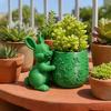 Embossed Floral Design Rabbit Flower Pot 3d Printed Storage Box Mini Flowerpot  Easter Decoration