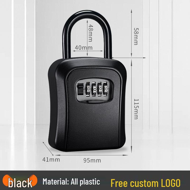 Wall-Mounted Key Lock Box for Temporary Sites with Peephole - No Drill Installation