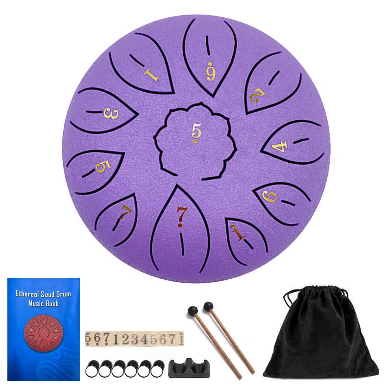 6-Inch 8-Note Steel Tongue Drum - Hand-Played Colorful Instrument for Adults & Children