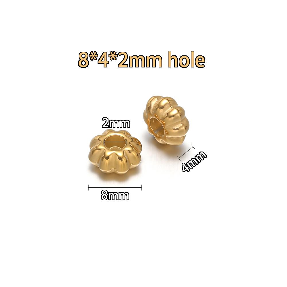 20Pcs Stainless Steel Flower Bead Loose Spacer Tube 8mm Beads for DIY Jewelry Making Bracelet Making Necklace Wholesale Findings