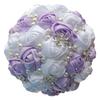 European & American Elegant Ribbon Flower Bridal Bouquet – Beaded Five-Flower Design