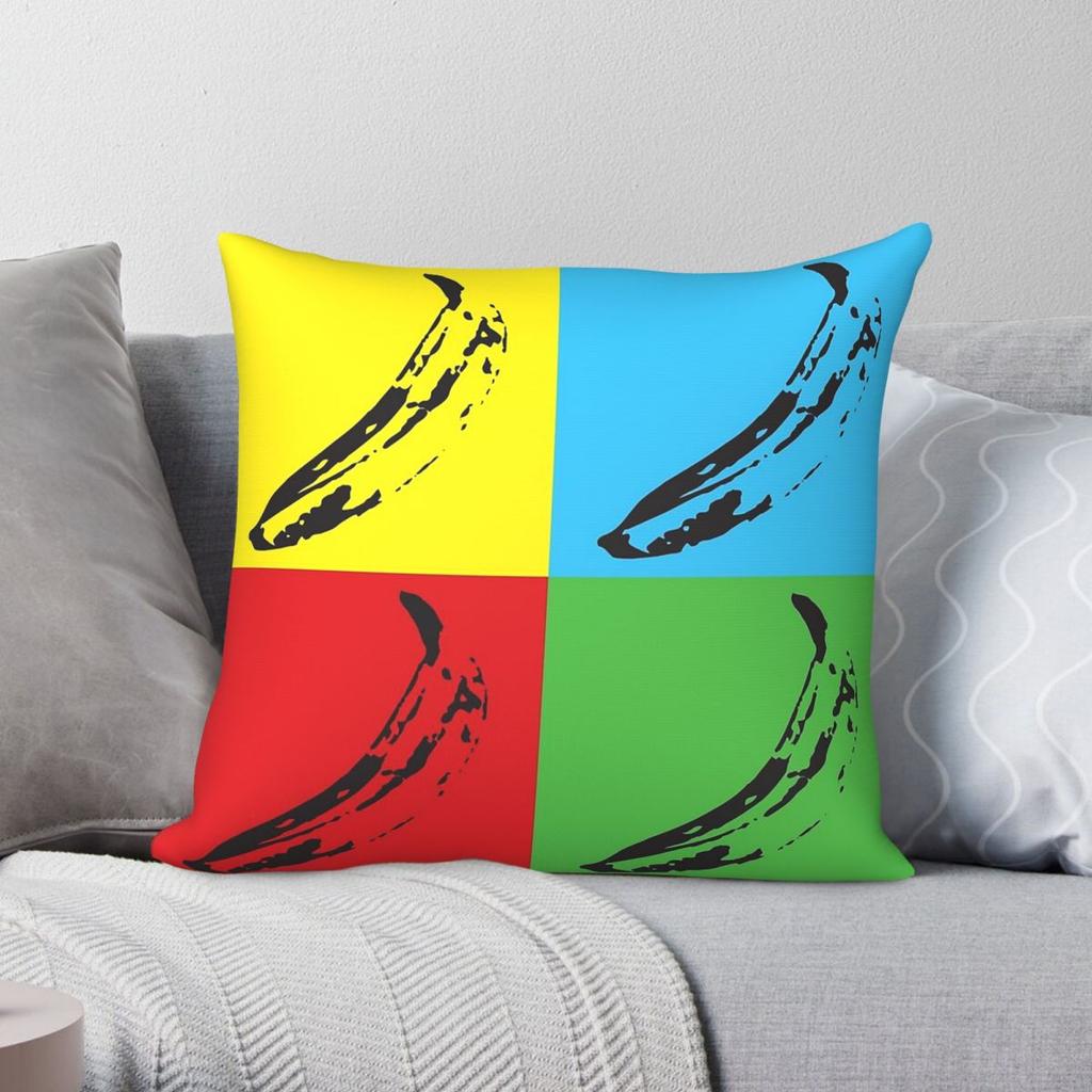 Andy Warhol Bananas Square Pillowcase Polyester Linen Velvet Printed Zip Decorative Home Cushion Cover Wholesale 18"