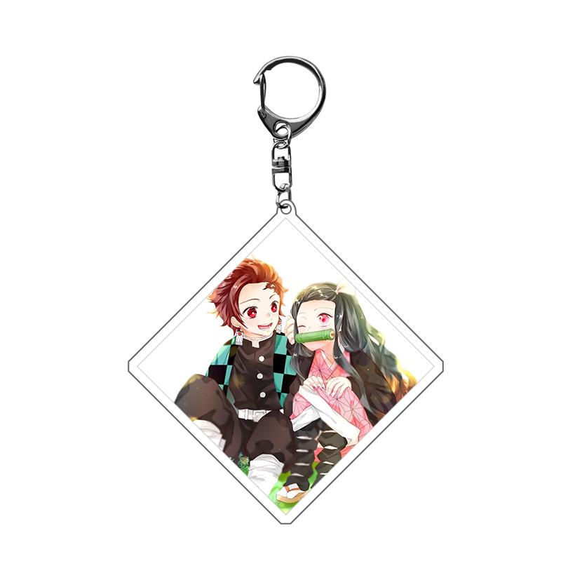 Anime Demon Slayer Kimetsu No Yaiba Llavero Anillo Dibujos Animados Kamado Tanjirou Kamado-Nezuko Tomioka Giyuu Figura de Acción Modelo Regalo