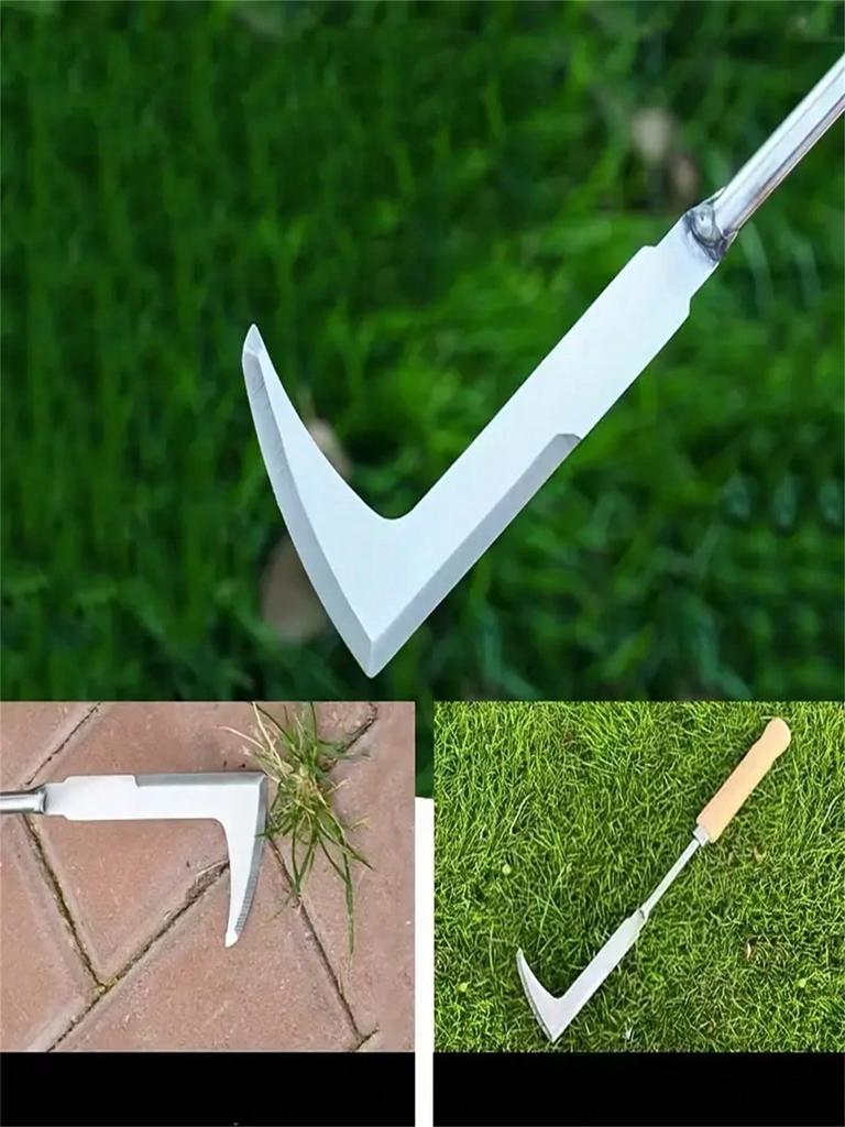 1 Stück, Fugenunkrautstecher aus Edelstahl, L-förmiges Mehrzweck-Gartenhandwerkzeug, 13,5 Zoll, Metallgriff, zur Unkrautentfernung im Hof, auf der Terrasse, am Auto