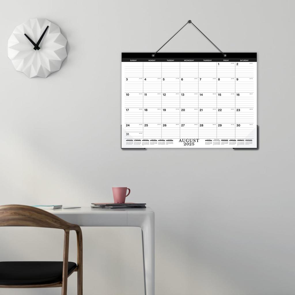 Desk Calendar 2025 - JAN. 2025 - DEC. 2025, 12 Monthly Calendar 2025,17" x 22", 2025 Large Desk Calendar with Thick Paper, Calendar with Corner