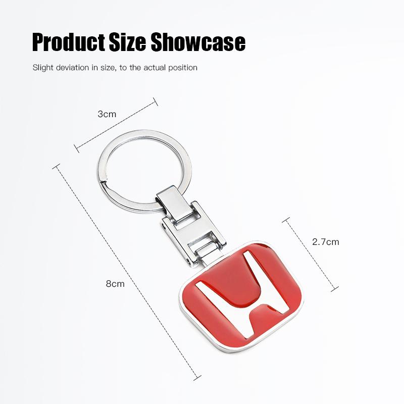 3D Metal Honda Badge Keychain Keyring Emblem Car Accessories For Honda CRX Pilot B-series D-series H-series Civic FIT CRV Accord JS1