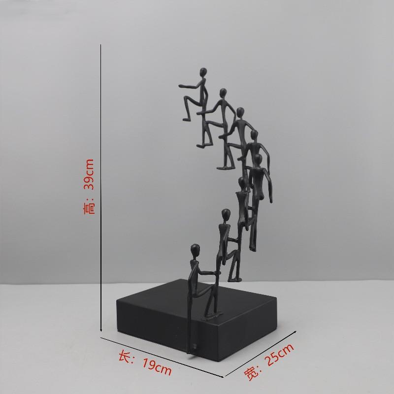 Черные чугунные акробатические фигурки, скульптуры-украшения, изделия из металла, абстрактные фигурки скалолазов, декор для дома