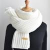 Men's Scarf Women's Winter New Harajuku Solid Color Wool Warm Student Knitted Thickened Couple Scarf