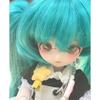 Green Twin Tail BJD Doll 3 Face Plates Maid Outfit Movable Joint Collectible Anime Girl Figure Dress Up Toy Gift For Doll Lovers