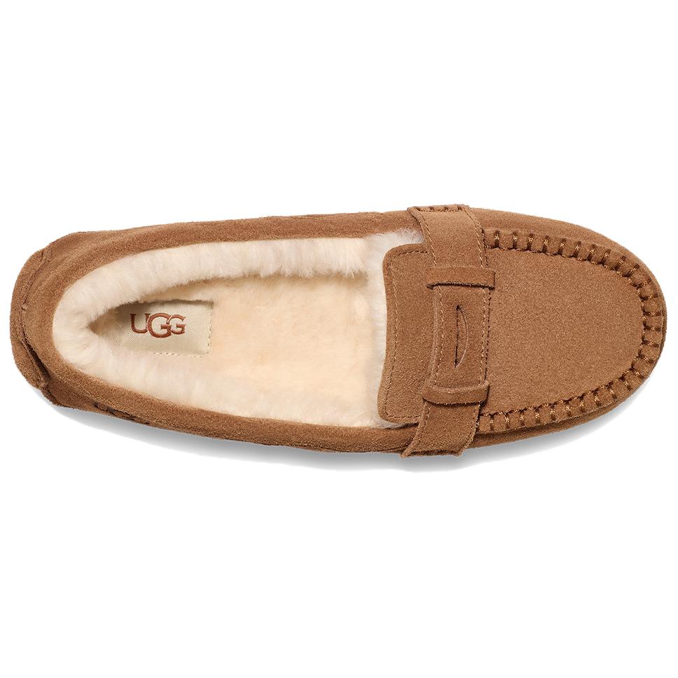 UGG Cow Split Leather Casual Shoes Women's Chestnut 1166891-CHE