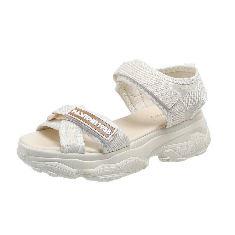 

2024 Корейские спортивные сандалии на липучке для студентов: Повседневный пляжный дизайн с перекрестными лямками Size 38