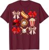 Baseball Coquette Bow Red Cheer Mom Game Day Unisex T-Shirt