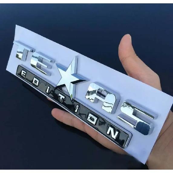 New Chrome Texas Edition Star Car Trunk Body Side Emblem Badge Decal Stickers