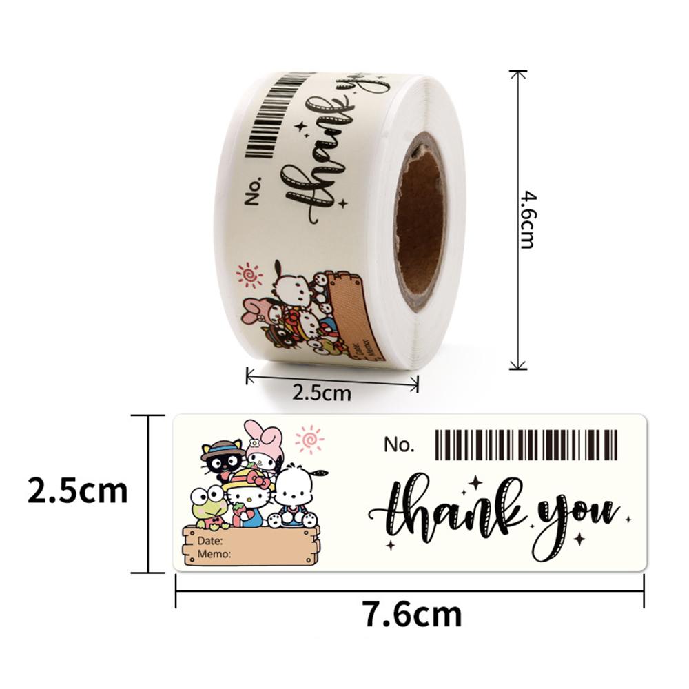 

120Pcs Cute Kuromi My Melody Stickers Roll Kawaii Animation Thank You Sealing Labels Sticker Anime Vinyl Decoration Decals