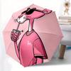 Umbrelă Automată Deschidere/Închidere Pantera Roz Bubble Tea   Umbrelă Compactă de Călătorie, Structură Rezistentă cu 8 Spițe, Cadou Ideal, 184