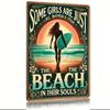 Metal Wall Art Poster, Beach Decor for Home Bar Cafe