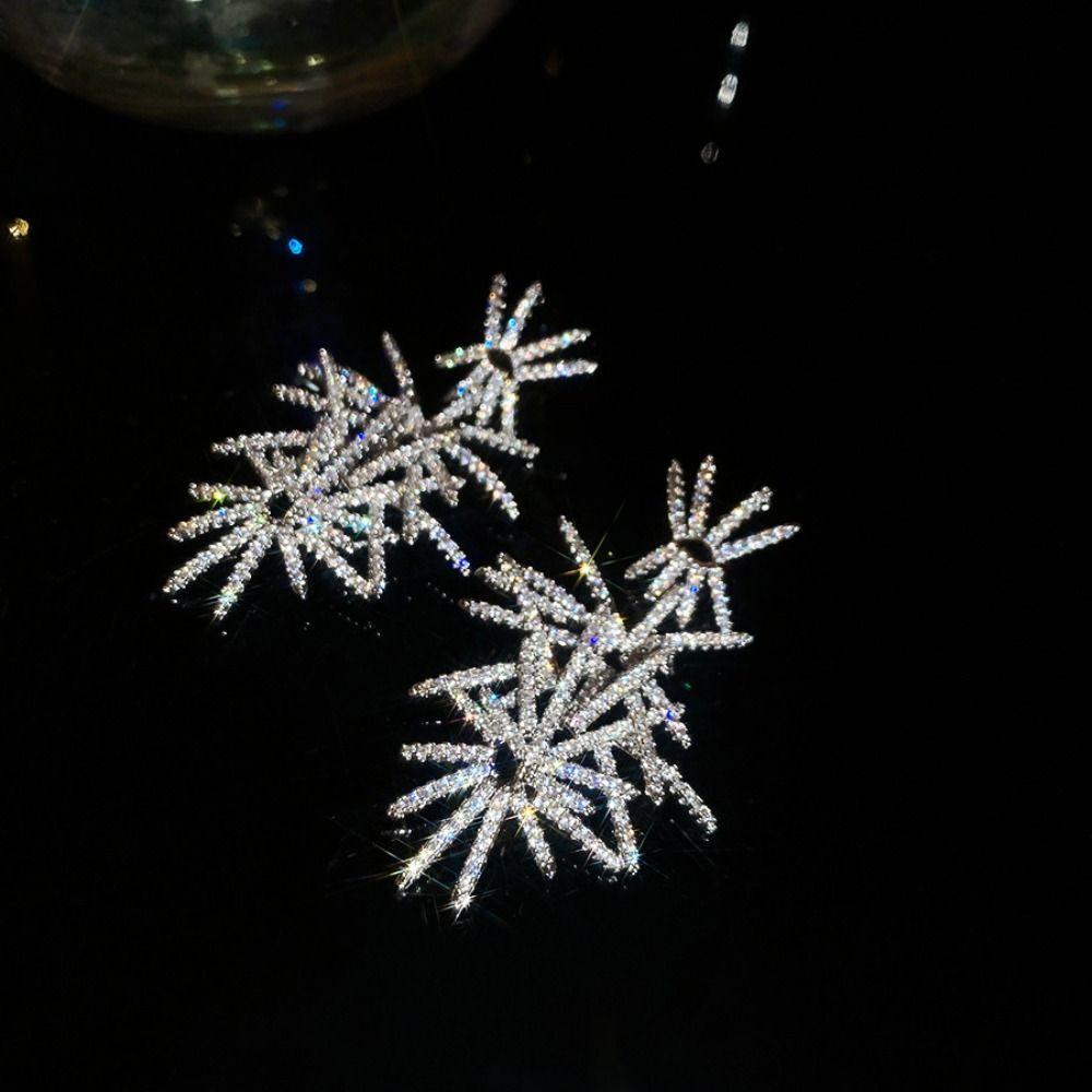 Cubic Zirconia Luxury Zircon Earrings Full Diamond Silver Drop Earrings Shiny Elegant Earrings Wedding Party Jewelry