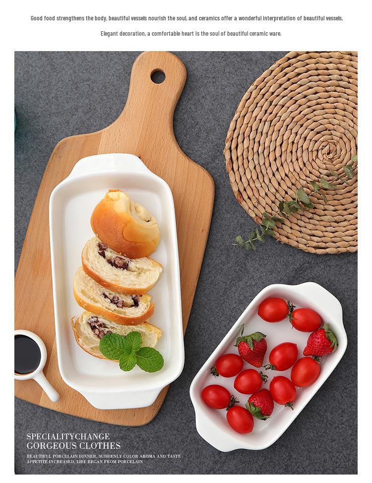 Western Style Ceramic Baking Dish - Oven Safe for Rice, Cheese, Pizza, and Pasta