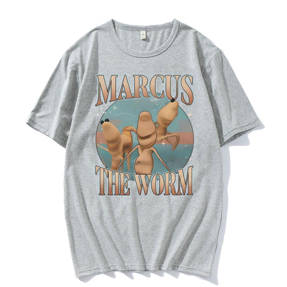 New Marcus The Worm Funny Meme TShirts Unisex Women Vintage Trending Classic Humor T Shirts Casual Oversized Loose Tshirt Clothing