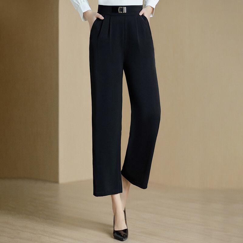 

Pastel Early Autumn Elastic Waist Straight Leg Casual Pants for Women 3XL