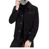 Men's Woolen Coat, Thickened Lapel Jacket for Autumn and Winter, Fitted Woolen Overcoat, Short Style