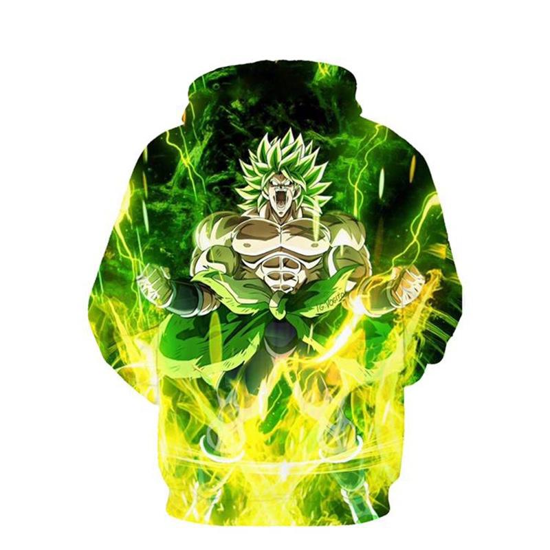 3D Super Anime Super Saiyan BROLI Bedrukte Heren Mode Lange Mouwen Hoodie Dragon Z Pullover Sweatshirt