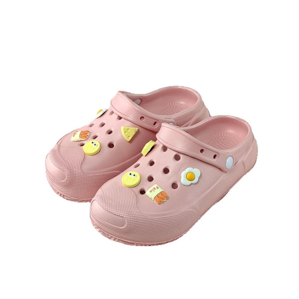 2025 Summer Women's Thick Sole Hole Sandals & Slippers - Cute, Height-Boosting Beach Footwear