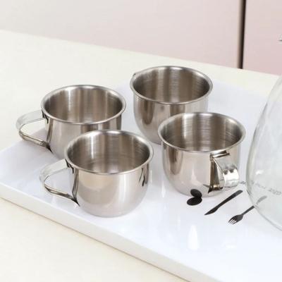 Portable 60ml 304 Stainless Steel Tea Cup with Handle Anti-fall Juice Cup Small Capacity Drinking Cup Liquor