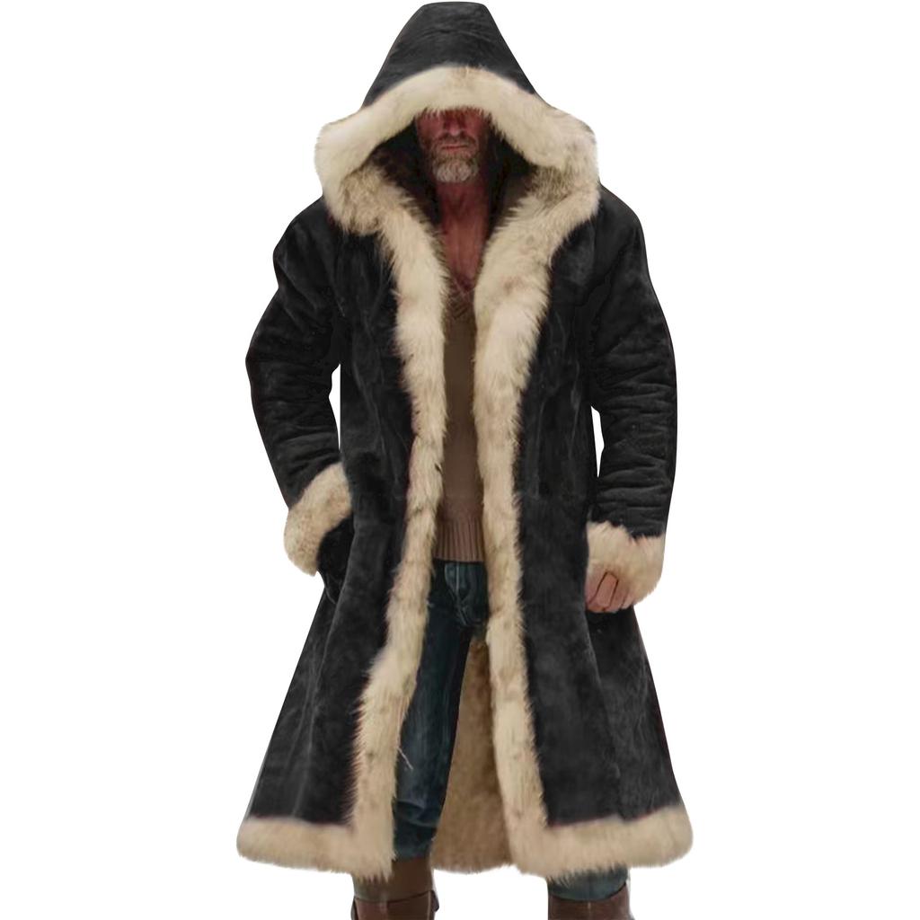 Herren Einfarbig Knopf Tasche Arbeitskleidung Plus Jacke Herren Lässiger Langer Mantel