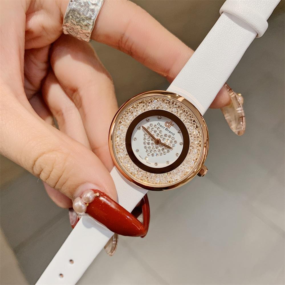 Neue Ins Damenuhr Mode Treibsand Damen Quarz Uhr Herzförmiger Diamant Wasserdichtes Armband Damenuhr