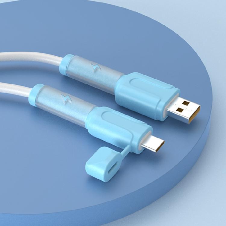 2 Stück Datenkabel-Schutzhülle Silikon-Kabelschutz Kabelaufwickler 2 in 1 Schutzabdeckung Staubdichte Ladekabel-Organisation