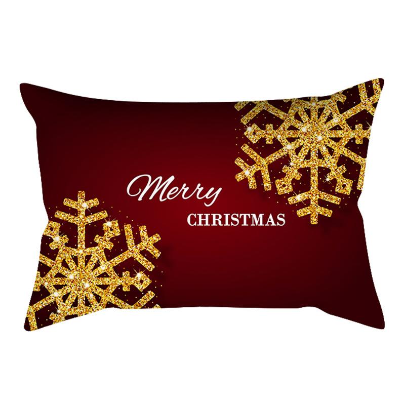 New Christmas Waist Pillow Case Long Pillow Pillow Golden Snowflake Home Cushion Cover