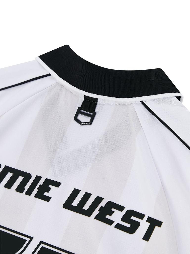 Jeimiweseuteu Breakers Football Striped Polo Shirt (White)