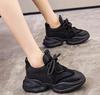 Height Increasing Women's Shoes Spring New Product Cowhide Thick Soled Shoes for Women's Casual Sports Shoes Platform Sneakers