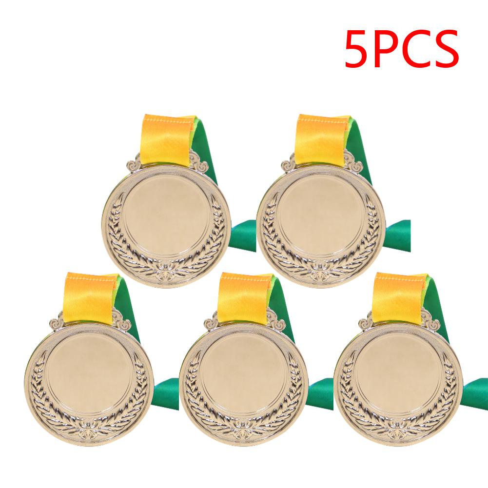 5-20PCS 2 Inches Gold Silver Bronze Prize with Neck Ribbon 1st 2nd 3rd Prize Medal Round for Kids School Sports Meeting