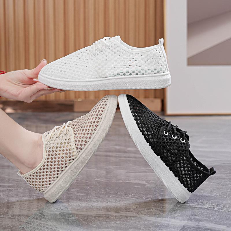Summer Women's Non-slip Flying Woven Shoes Sports Shoes Breathable Fitness Running Casual Shoes