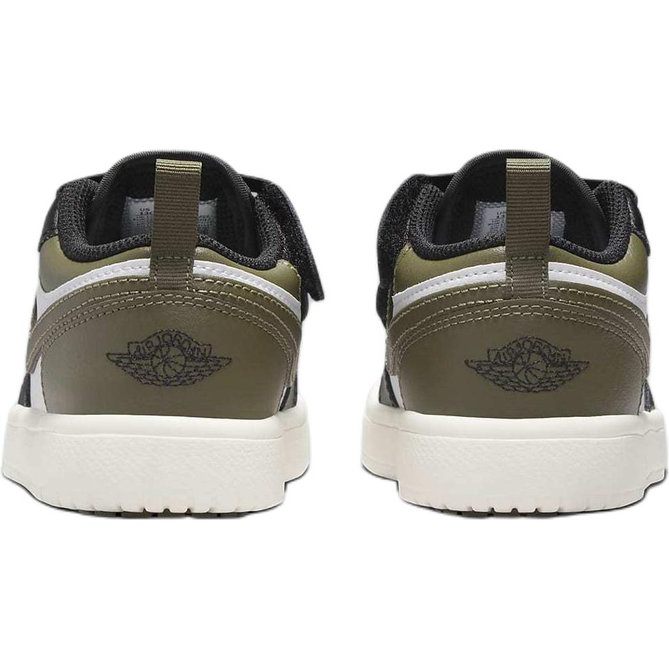 Air Jordan 1 Low ALT PS Black Toe Medium Olive Kids Sneakers Sail White DR9748-092