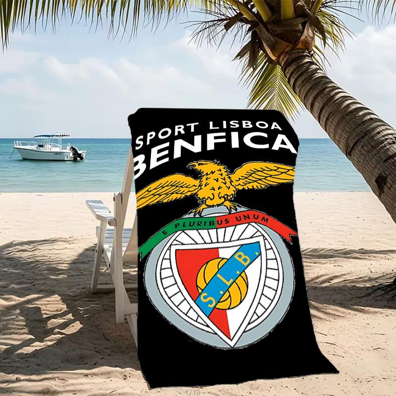 Strandtuch mit Muster von Sport Lisboa e Benfica - weich, saugfähig, maschinenwaschbar, leicht & modern, zum Schwimmen, Reiseutensilien