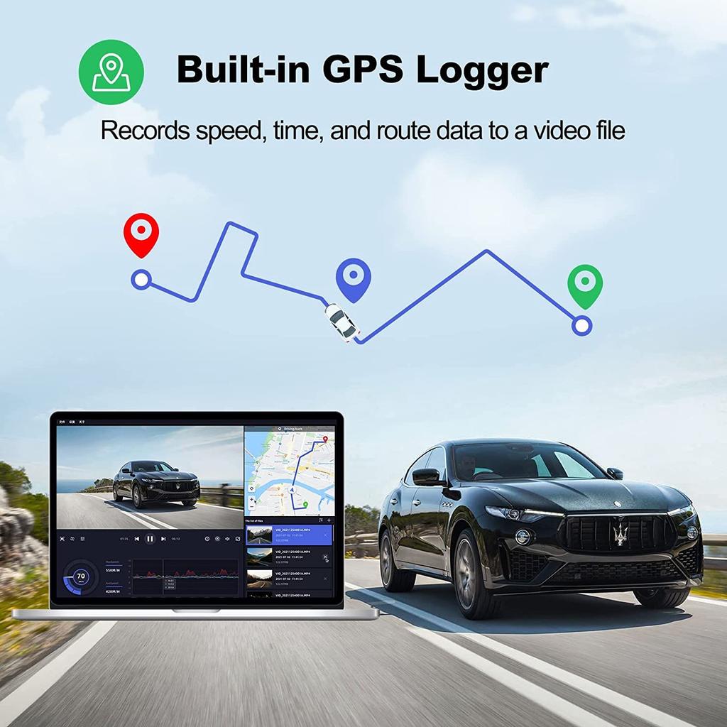 4K+2K Front and Rear Dash Cam Built-in WiFi 3 Inch IPS Car Video Camera WDR Night Vision G-Sensor 24H Parking Mode APP Control