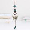 New Chinese style new ethnic style butterfly long necklace sweater chain antique clothes pendant necklace