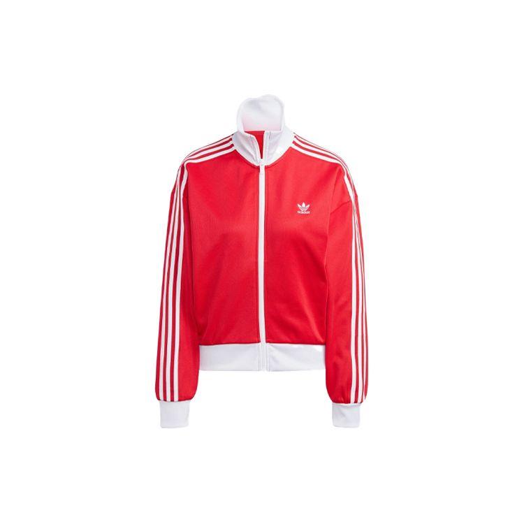 

Adidas Originals Adicolor Classics Three-Stripe Color Block Loose Fit Stand Collar Long Sleeve Jacket Women Jacket Red IK0431 L-XL